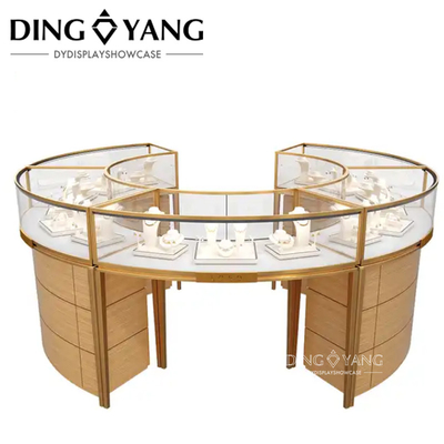 Custom Made Jewellery Display Counter , Beautiful Appearance Firm Structure , Customize Different Light Sources