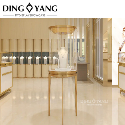 Modern Fashion Style Tall Round Jewelry Display Case No Installation And Can Be Used Directly
